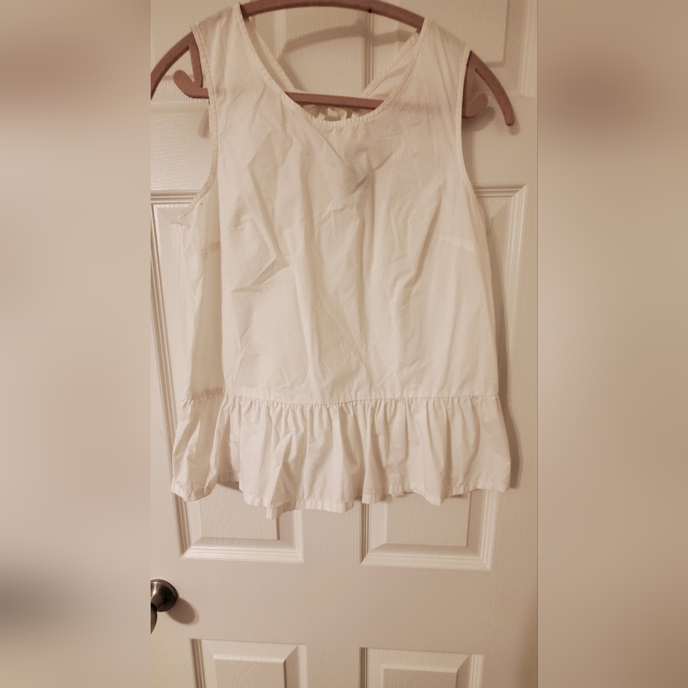 J. Crew White Sleeveless Top